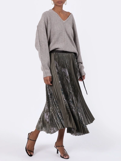 Sun Surf-print Pleated Skirt In Black