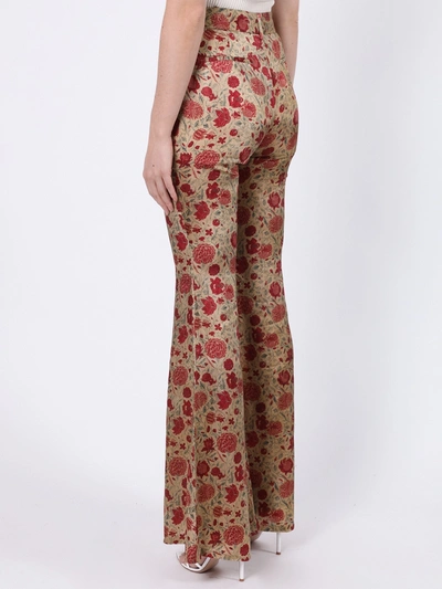 Shop Khaite Flared Red Floral Stockard Pant In Multicolor