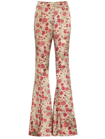 Shop Khaite Flared Red Floral Stockard Pant In Multicolor