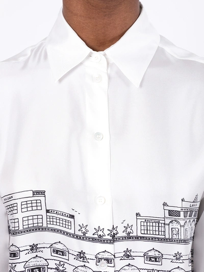 Shop Lanvin White Cityscape Shirt Dress