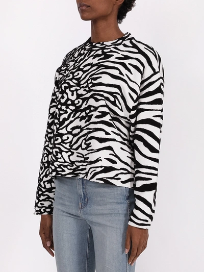 Shop Proenza Schouler White Label Animal Print Pullover Sweater In Black & White