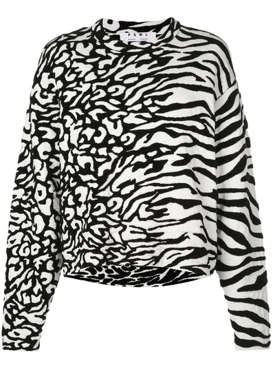 Shop Proenza Schouler White Label Animal Print Pullover Sweater In Black & White