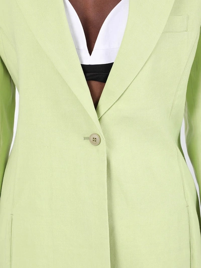 Shop Jacquemus Green La Veste Tablier Jacket