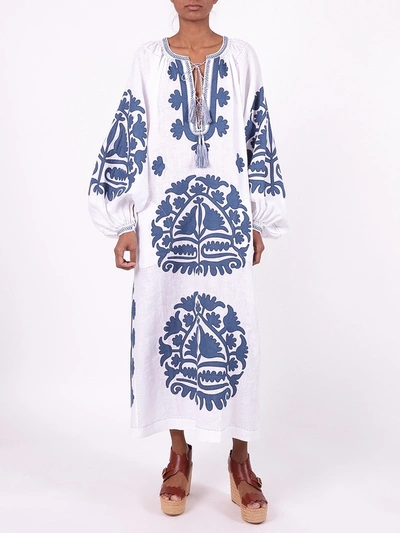 Shop Vita Kin Shalimar Midi Dress White And Cobalt In Blue