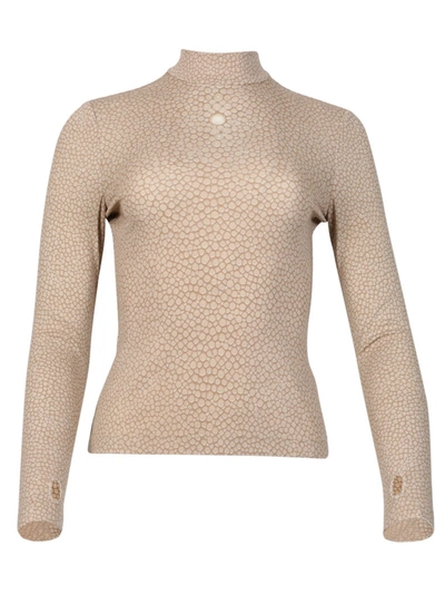 Shop Burberry Fish Scale Stretch Turtleneck In White