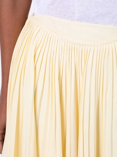 Shop Proenza Schouler Pale Yellow Pleated Buckle Skirt