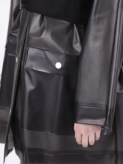 Shop Proenza Schouler White Label Belted Striped Raincoat In Black