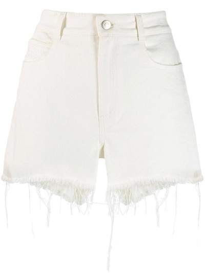 Shop Stella Mccartney White High-waisted Denim Shorts