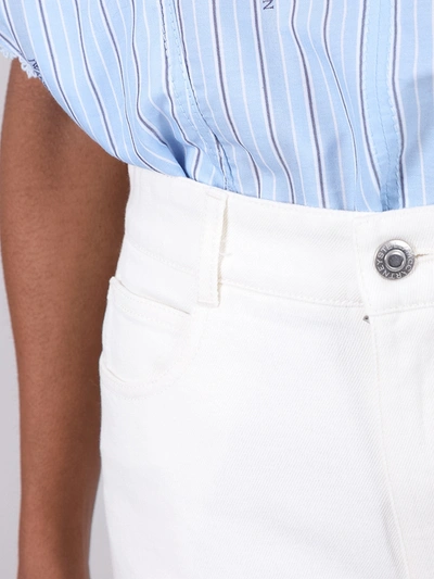Shop Stella Mccartney White High-waisted Denim Shorts