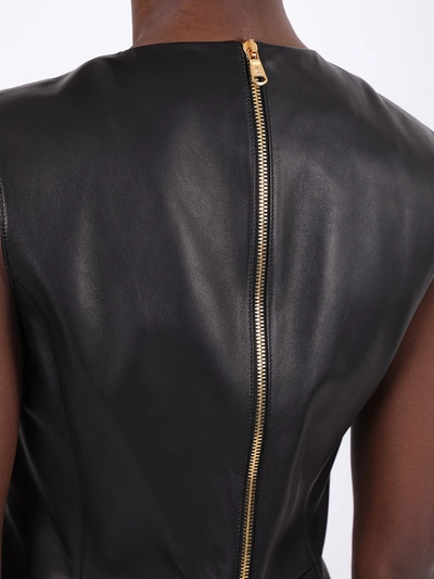 Shop Versace Safety Pin Leather Dress