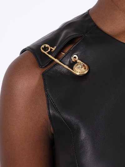 Shop Versace Safety Pin Leather Dress