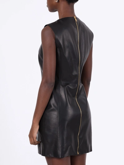 Shop Versace Safety Pin Leather Dress