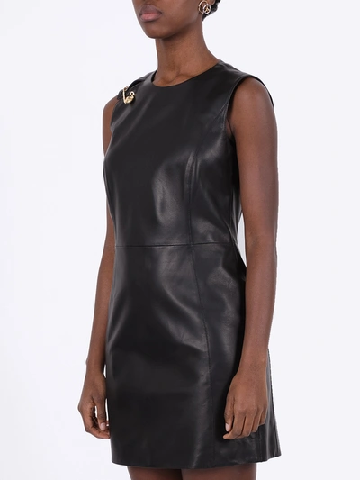 Shop Versace Safety Pin Leather Dress