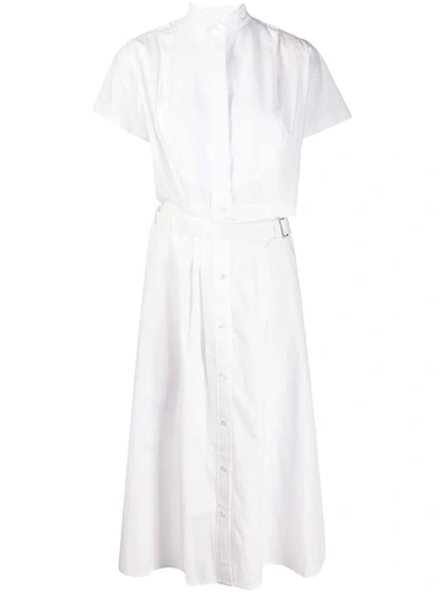 Shop Sacai White Cutaway Shirt Dress