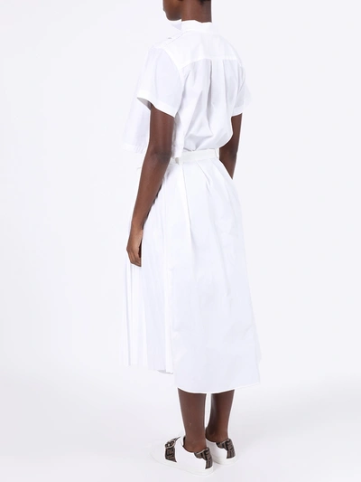 Shop Sacai White Cutaway Shirt Dress