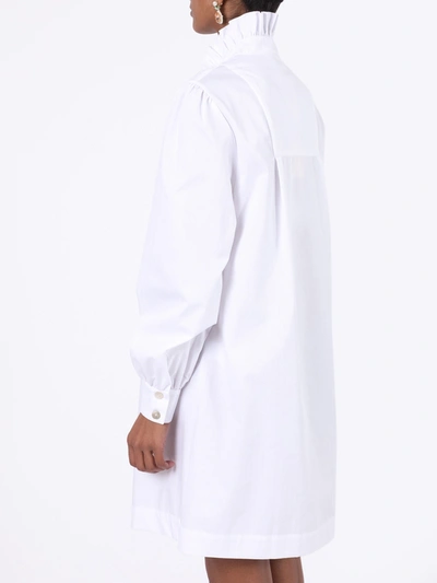 Shop Alexa Chung White Frill Shirt Dress