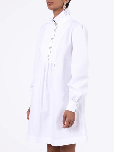 Shop Alexa Chung White Frill Shirt Dress