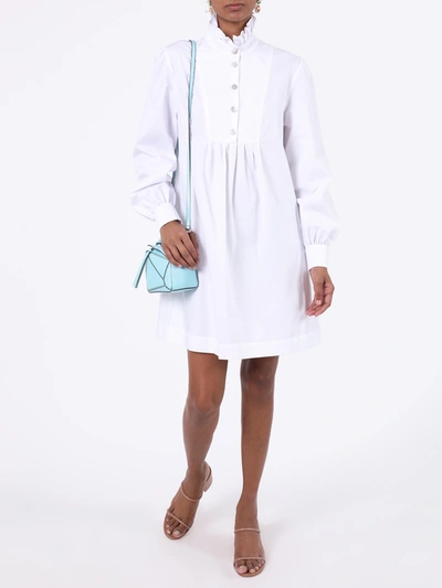 Shop Alexa Chung White Frill Shirt Dress