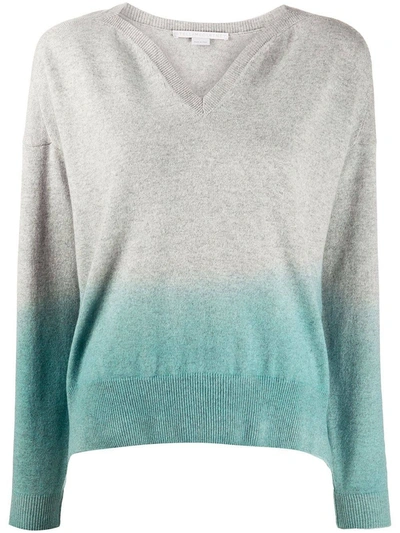 Shop Stella Mccartney Grey & Blue Dip Dye Sweater