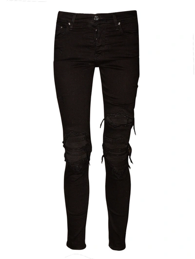 Shop Amiri Suede Mx1 Jean In Black