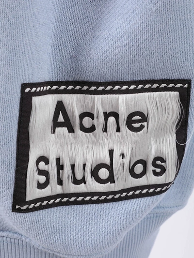 Shop Acne Studios Powder Blue Label Hoodie