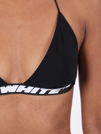 Shop Off-white Black And White Logo Trim Bikini