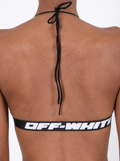 Shop Off-white Black And White Logo Trim Bikini