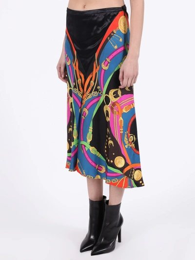 Shop Versace Barocco Rodeo Print Skirt
