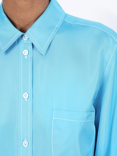 Shop Sies Marjan Silk Turquoise Shirt