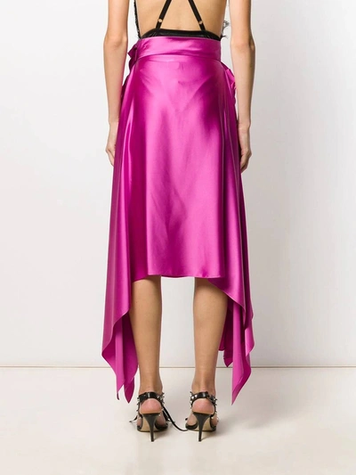 Shop Christopher Kane Magenta Asymmetric Ruffle Skirt In Pink