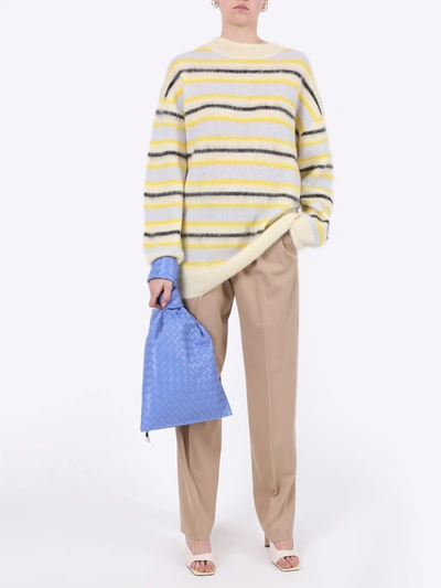 Shop Acne Studios Striped Alpaca Wool Sweater In Yellow