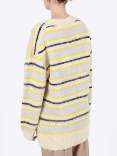 Shop Acne Studios Striped Alpaca Wool Sweater In Yellow
