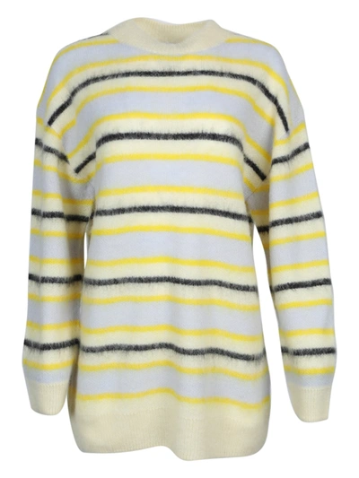 Shop Acne Studios Striped Alpaca Wool Sweater In Yellow