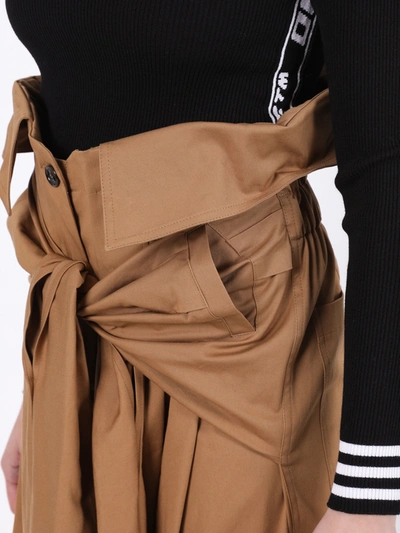 Shop Natasha Zinko Tied Sleeves Waist Cargo Trousers