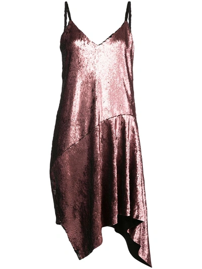 Shop Marques' Almeida Sequin Slip Dress With Draped Hem