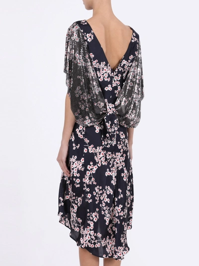 Shop Paco Rabanne Black Sakura Floral Print Dress