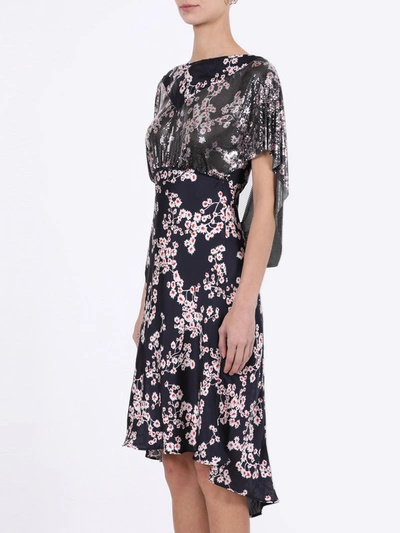 Shop Paco Rabanne Black Sakura Floral Print Dress