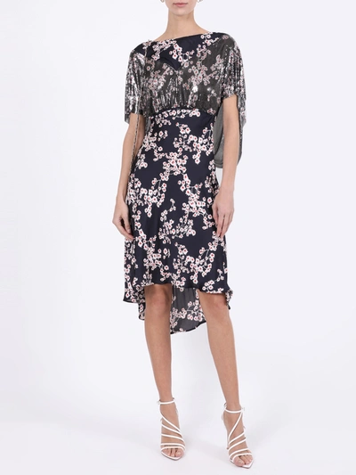 Shop Paco Rabanne Black Sakura Floral Print Dress