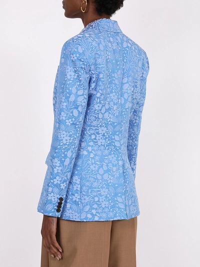 Shop Rosie Assoulin Floral Jacquard Blazer, Blue