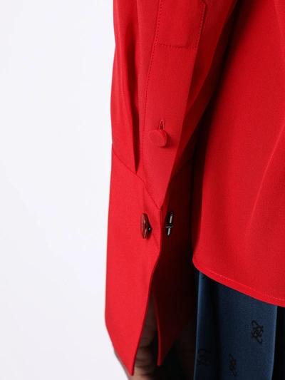 Shop Fendi Bright Red Buttoned Blouse
