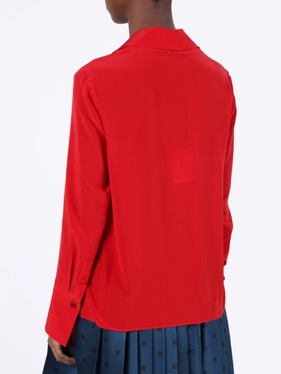 Shop Fendi Bright Red Buttoned Blouse