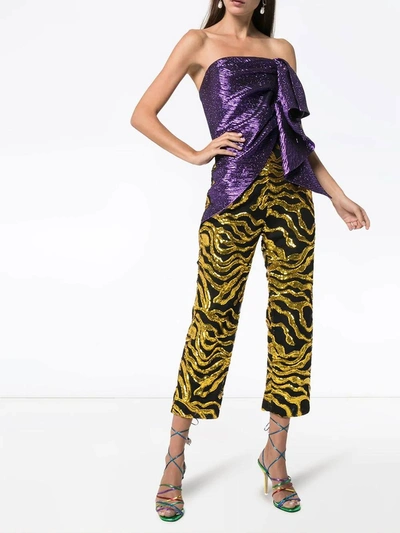 Shop Halpern Multi-textured Sequin Jumpsuit