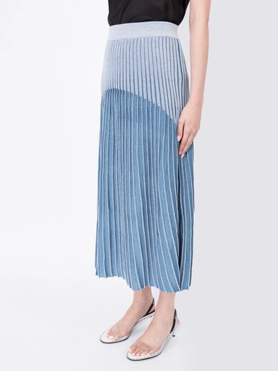 Shop Balmain Ribbed Knit Skirt