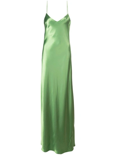 Shop Galvan Green V-neck Slip Dress