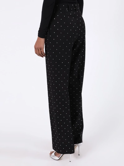 Shop Balenciaga Black Embellished Wool Pants