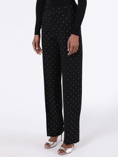 Shop Balenciaga Black Embellished Wool Pants