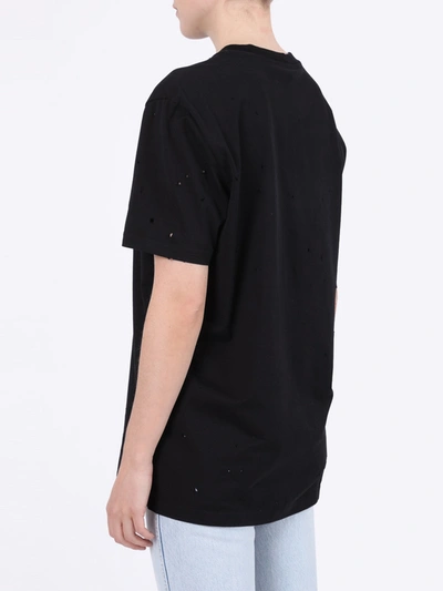 Shop Givenchy Black & Gold Distressed Logo T-shirt