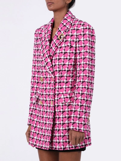 Shop Versace Pink Scarf Detail Blazer