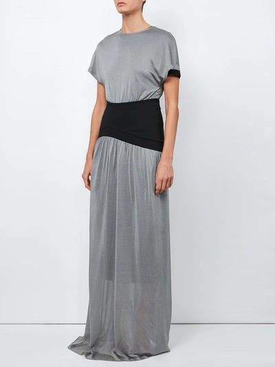 Shop Paco Rabanne Long Shortsleeved Dress In Grey