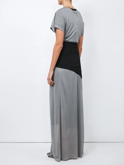 Shop Paco Rabanne Long Shortsleeved Dress In Grey